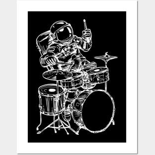 SEEMBO Spaceman Playing Drums Drummer Drumming Musician Band Posters and Art